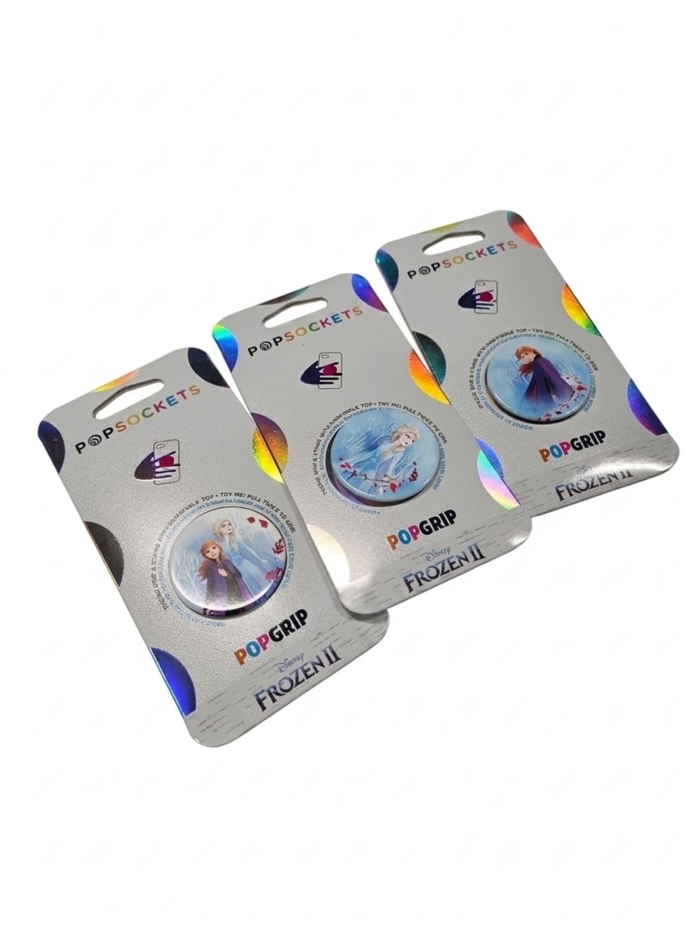 New Set of 3 Disney Frozen II PopSockets PopGrips Anna Elsa Swappable Tops NIP